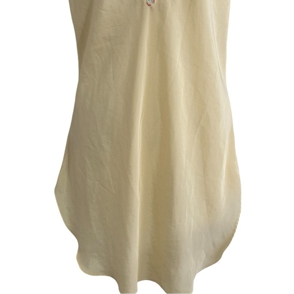 FANTASIES by Morgan Taylor Yellow Slip Dress Embroidered Flowers Lace Size S - Picture 4 of 7